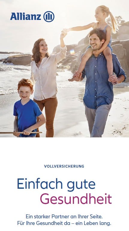 Allianz Gesundheitswelt - Gesundheitsservices: Deckblatt der Service Broschüre für die Private Krankenversicherung